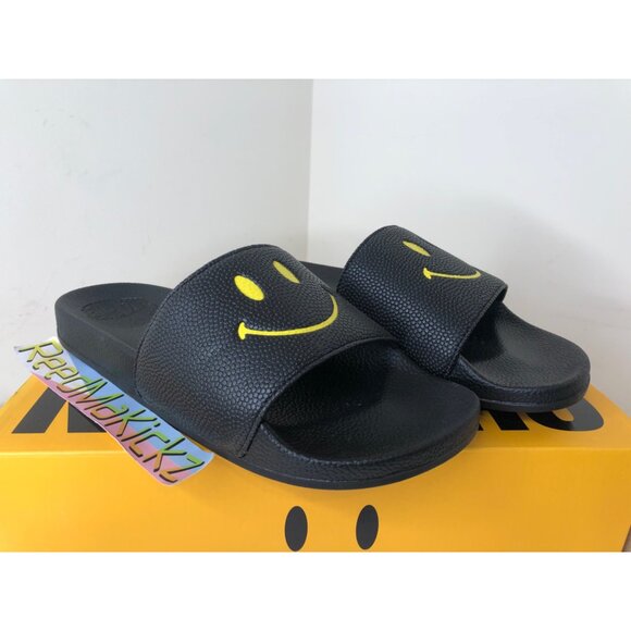 Chinatown Market Slides Smiley Black Yellow mens 10us main image 4